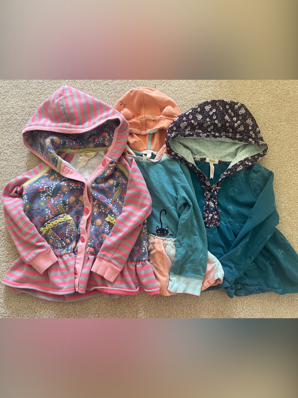 Matilda Jane Hooded Long Sleeve Top Bundle Cat, Floral, Back to School